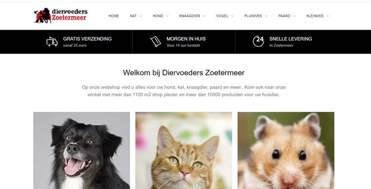 Nieuwe webshop Dierenwinkel Zoetermeer