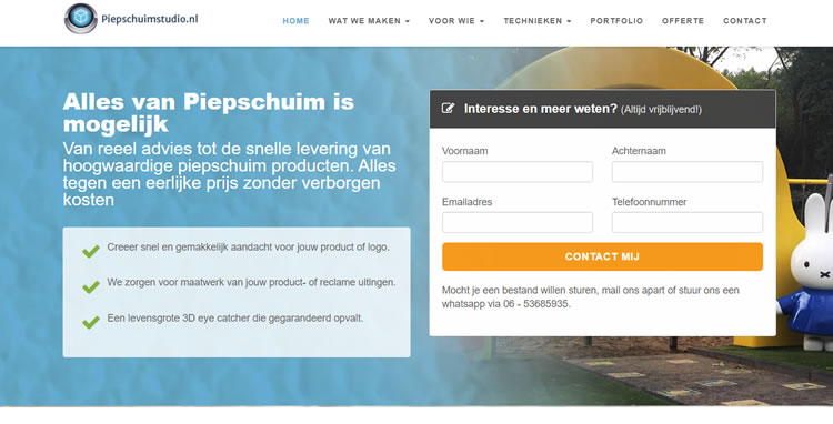 Nieuwe website voor Piepschuimstudio